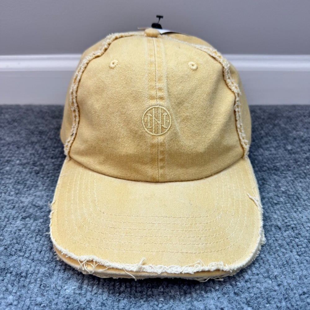 Ninth Hall Cypress Hat Distressed Natural Gold Cotton Adjustable Strap Dad Cap‎